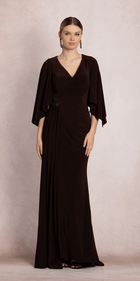 Mesh Beaded Sweetheart Column Dress with Illusion Cut Out