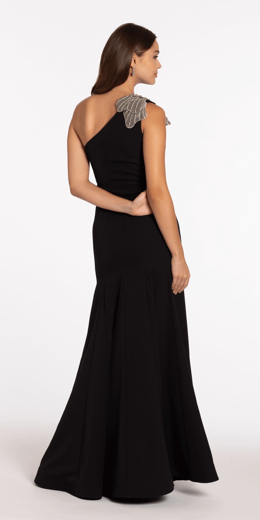 Satin Plunge Corset Ballgown with Heat Set Stones