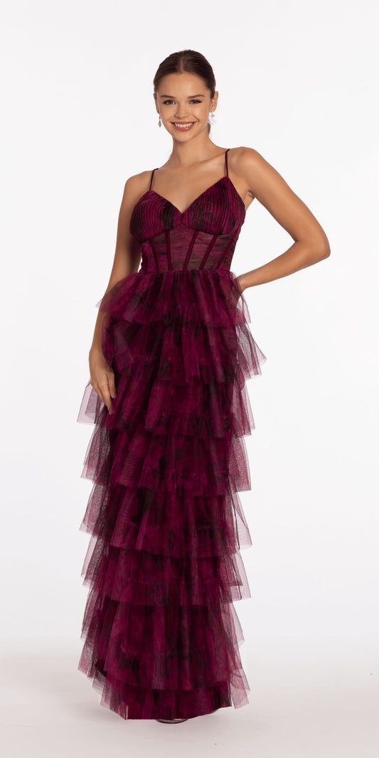 Strapless Stretch Satin Sequin Column Dress