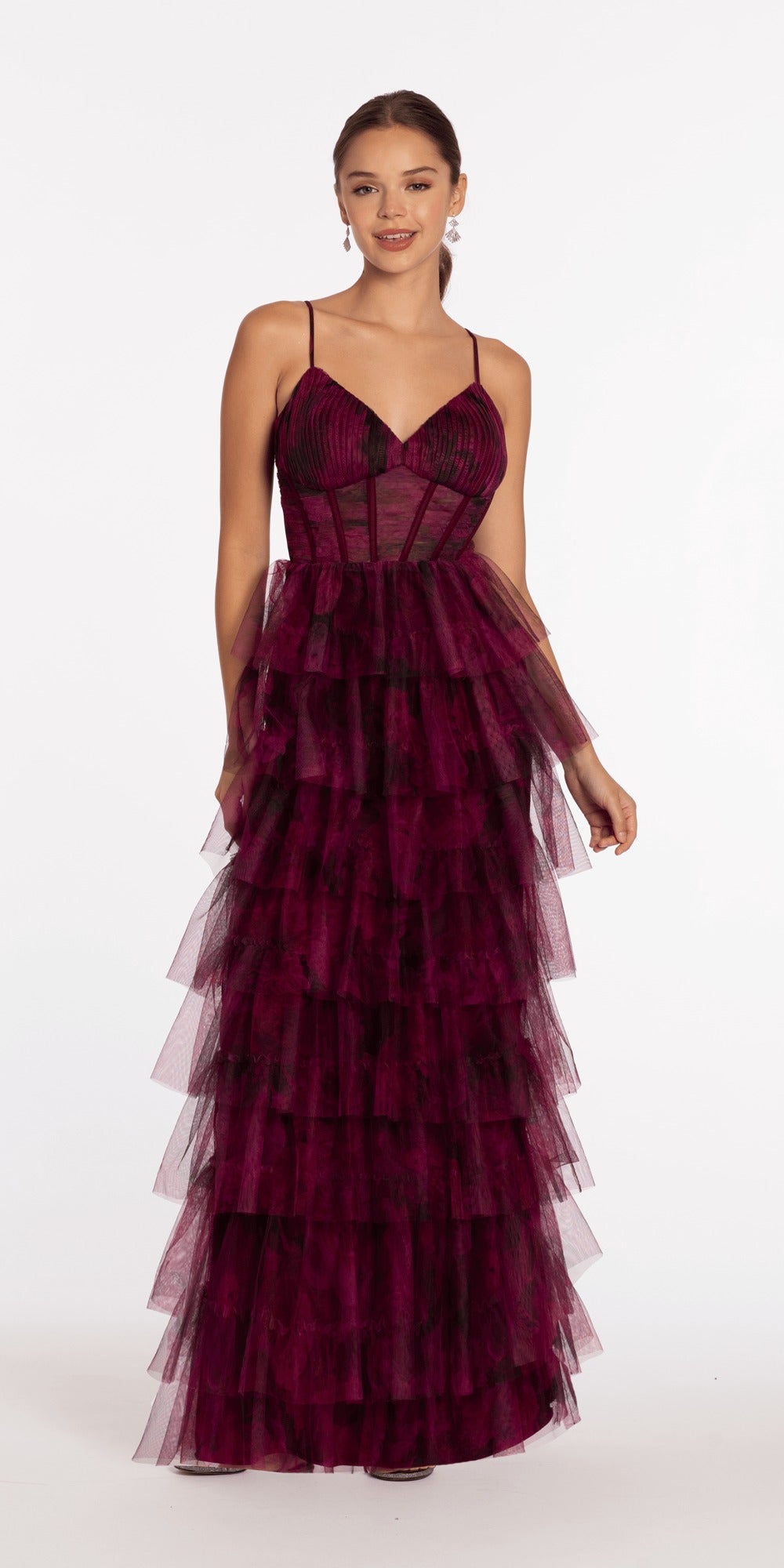 Strapless Stretch Satin Sequin Column Dress