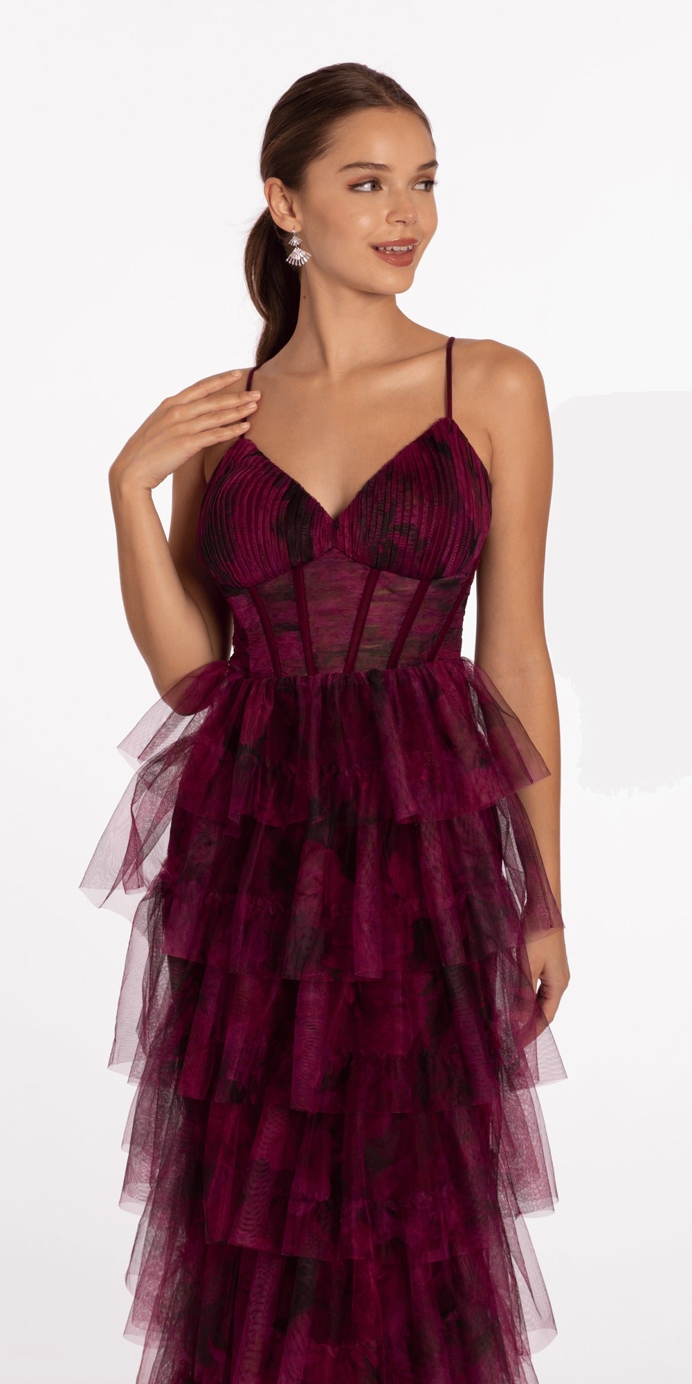 Strapless Stretch Satin Sequin Column Dress