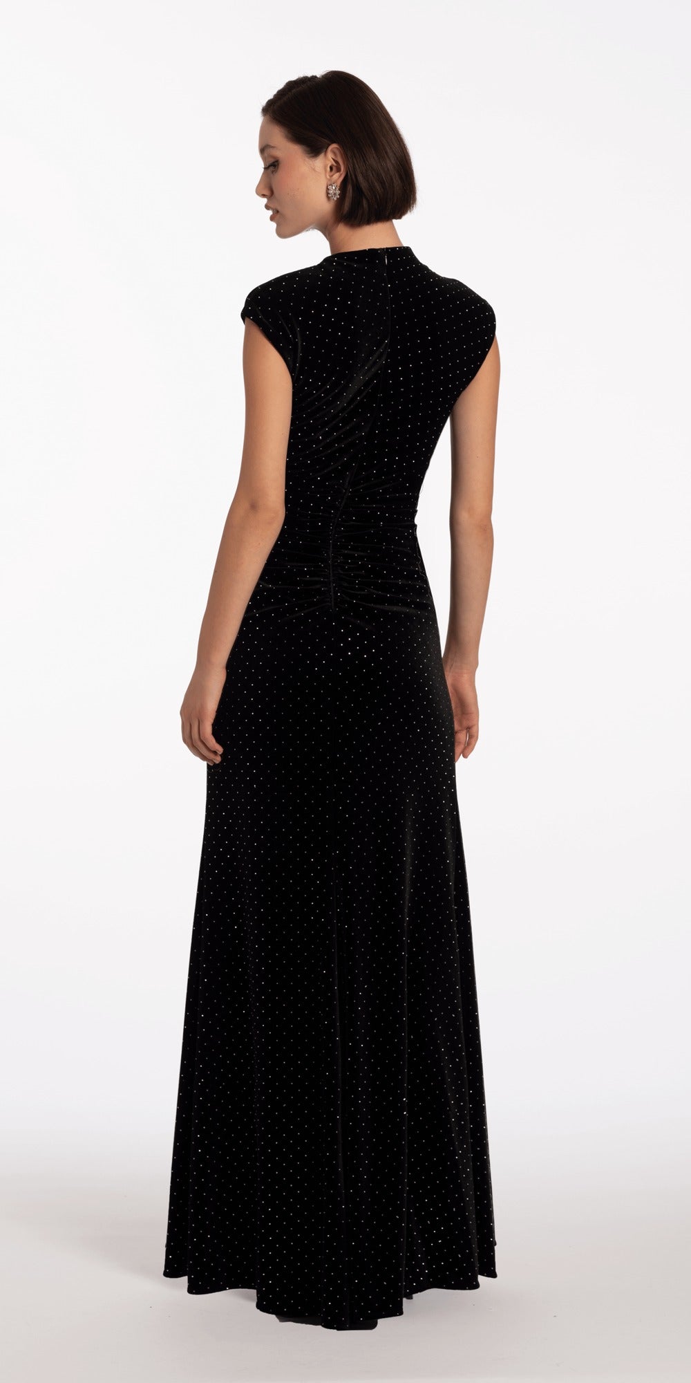 Rhinestone Sweetheart Keyhole Column Dress with Paillettes