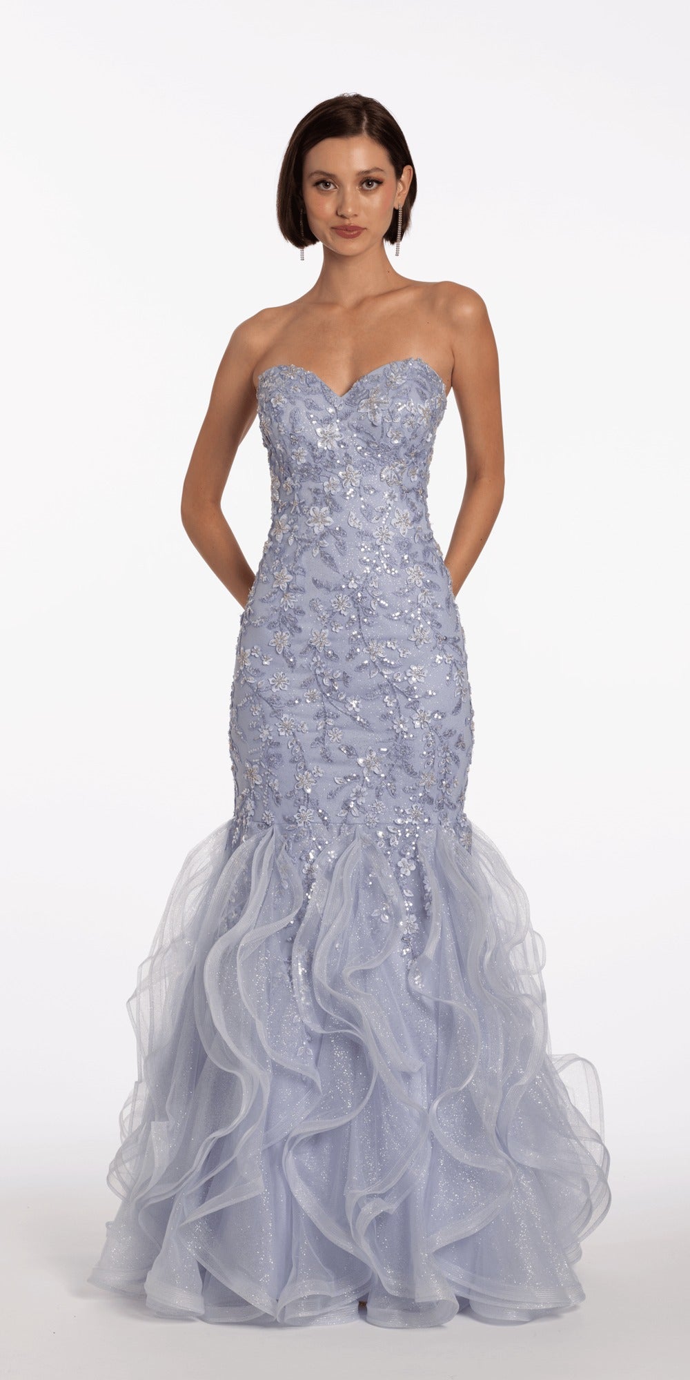 Sequin Sweetheart Satin Lace Up Back Bodycon Dress