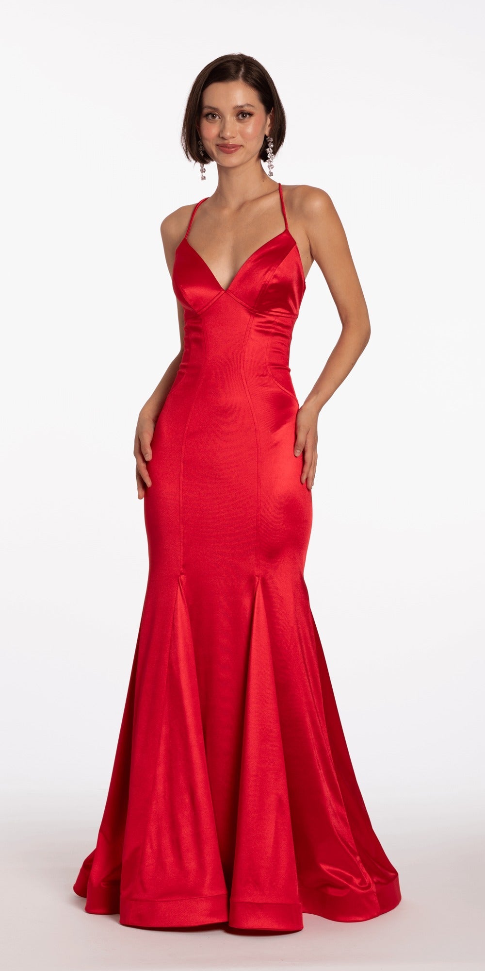 Plunge Sequin Patchwork Column Dress
