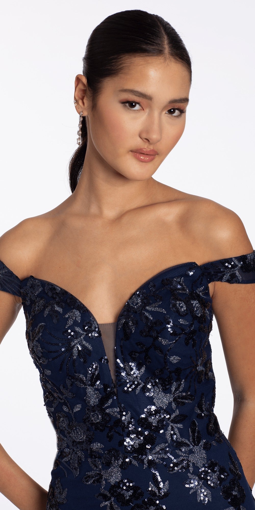 Two Tone Sweetheart Beaded Lace Mermaid Dress with Godets