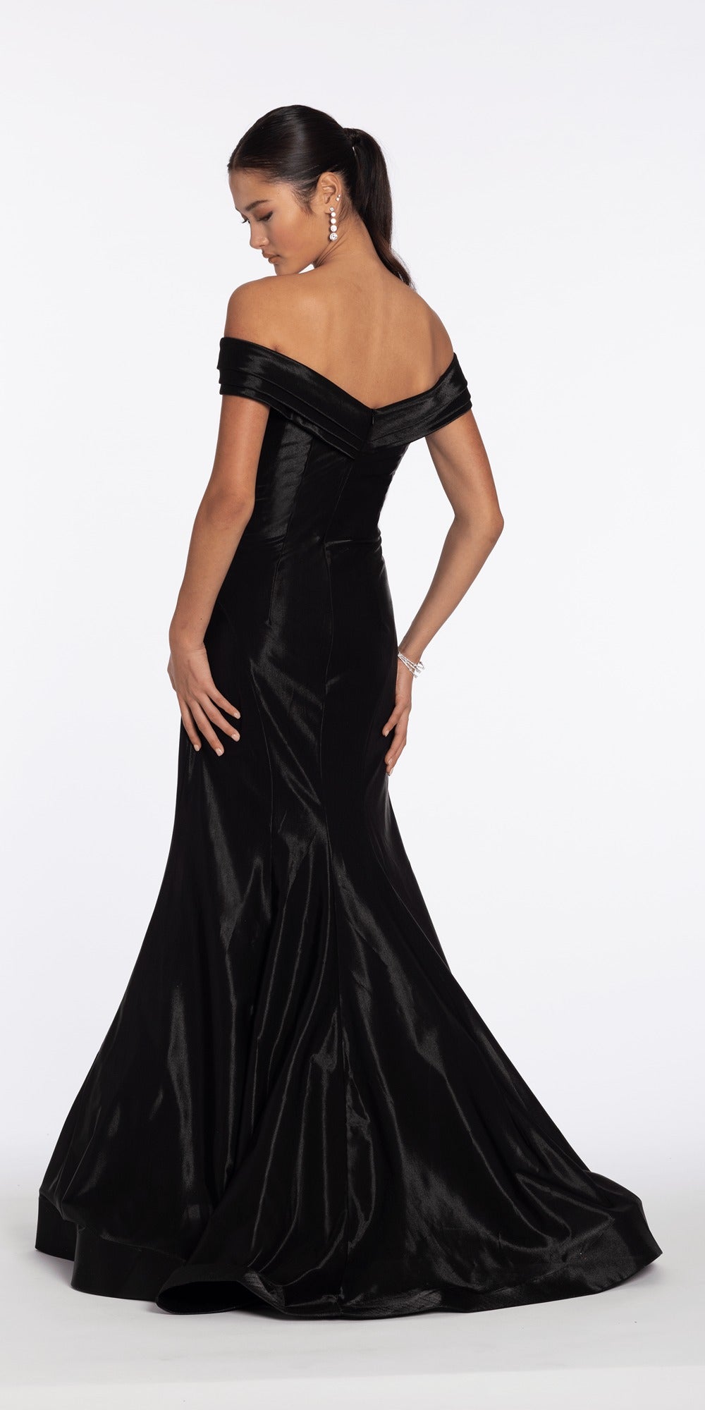 Beaded Stretch Lace Corset Trumpet Dress