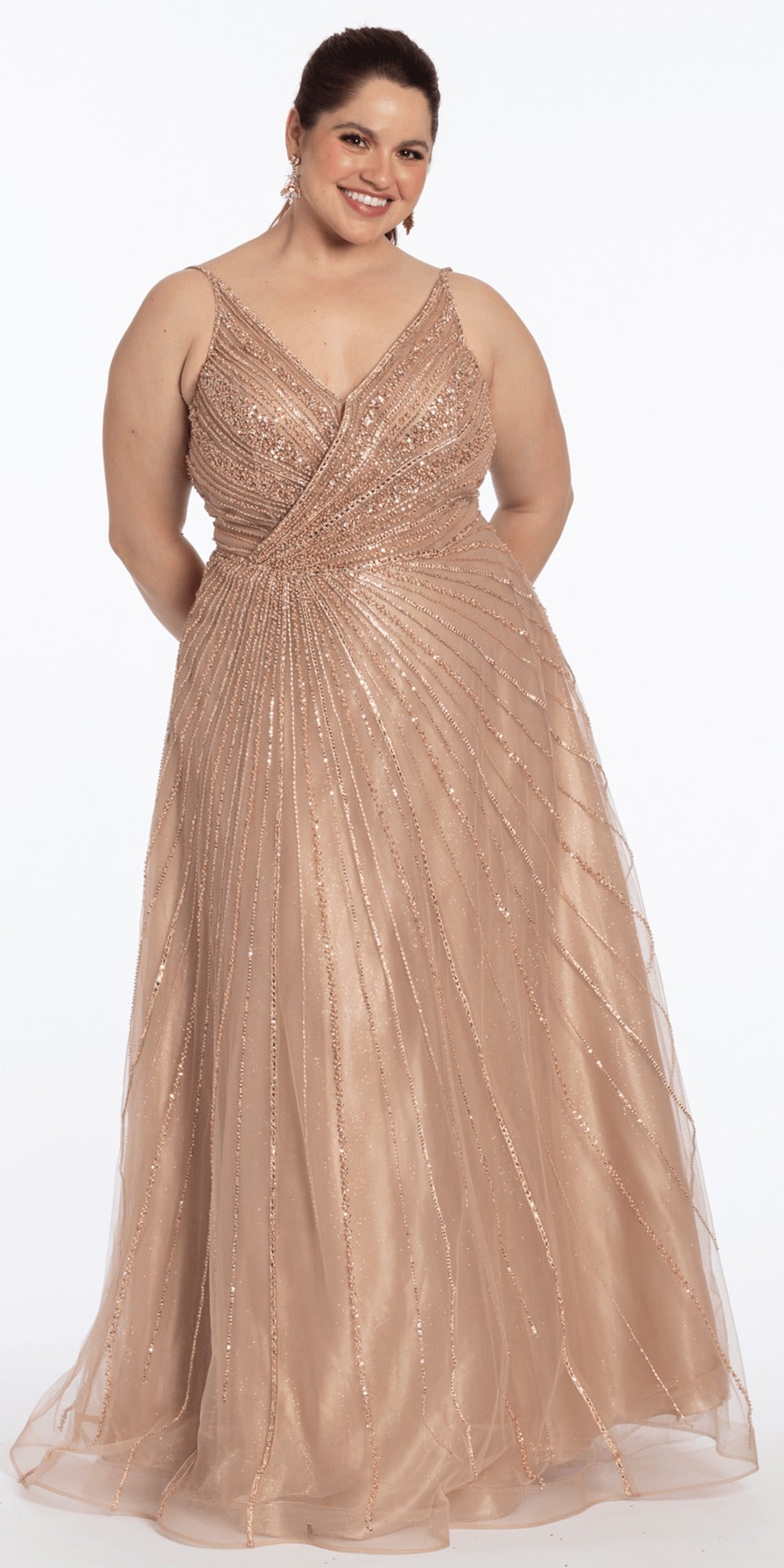Strapless Sweetheart Glitter Tulle Corset Ballgown