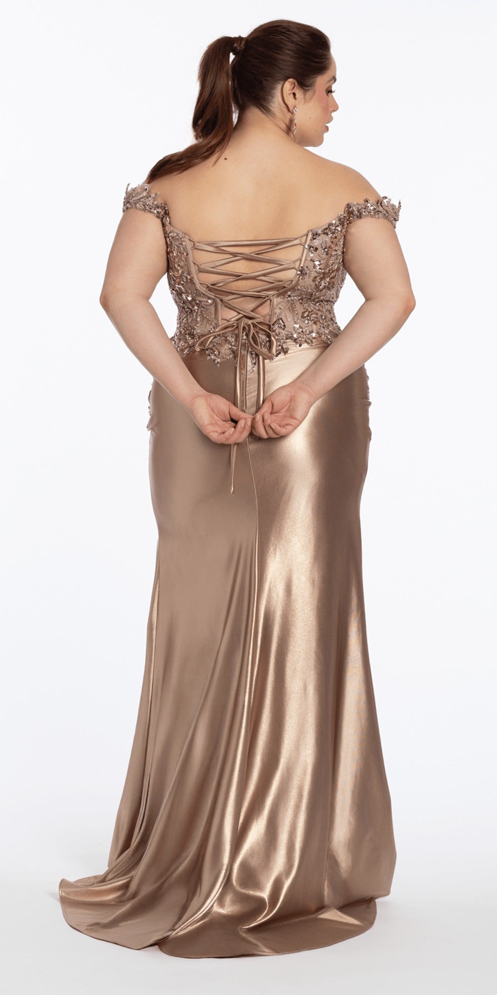 Strappy Back Mesh Tiered Corset Fit and Flare Dress
