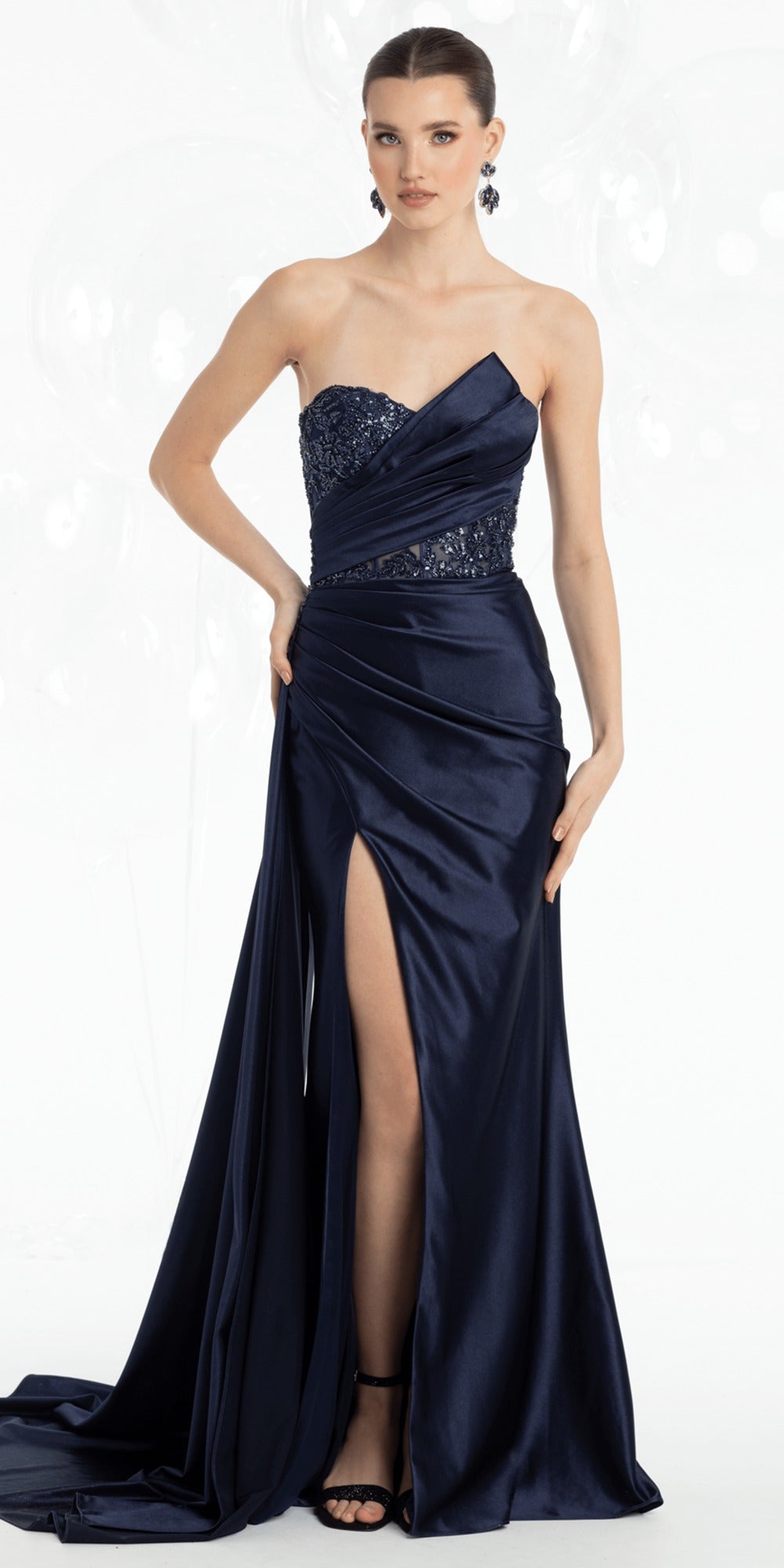 Jacquard Lace Halter Notch Neck Single Tier Dress
