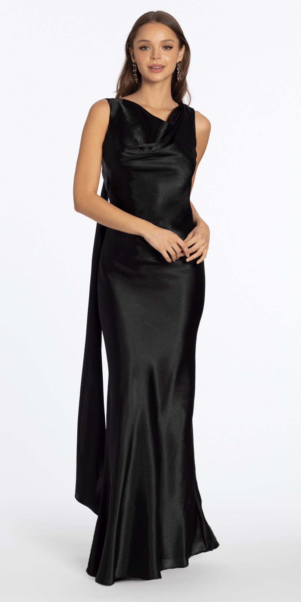 Pleated Satin Pastel Floral Off the Shoulder Corset Trumpet Dress