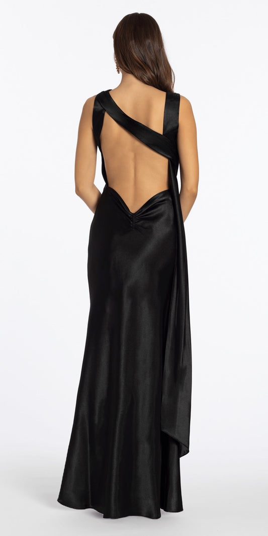 Sunburst Glitter Tulle Strapless Corset Trumpet Dress with Chain Detail