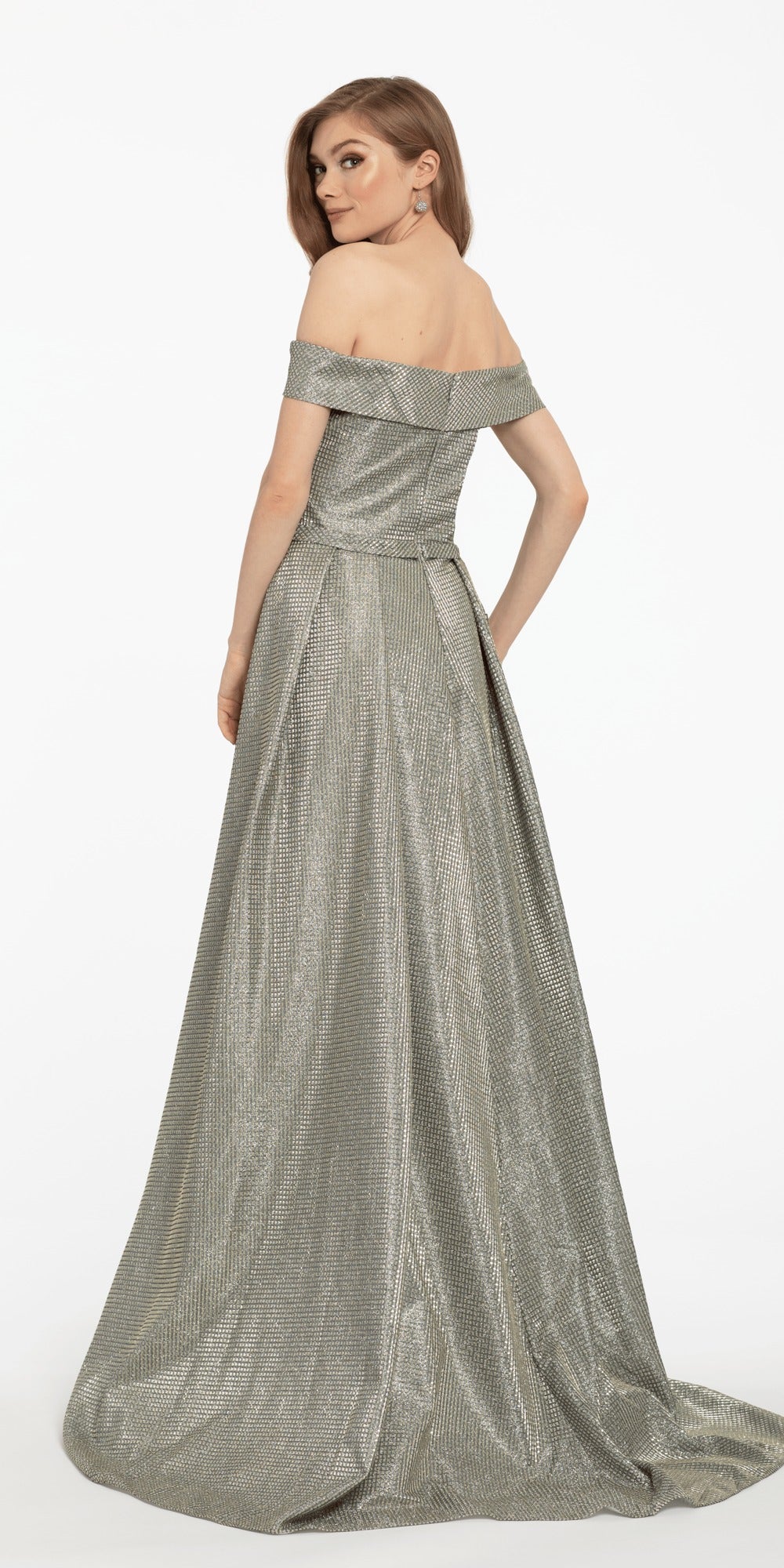 Stretch Satin Sweetheart Corset Column Dress with Rhinestone Detail