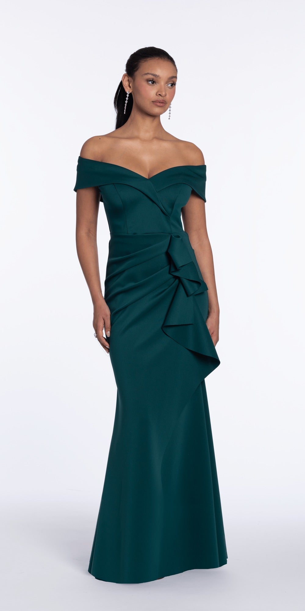 Strapless Mesh Corset Fit and Flare Dress with Twist Bodice
