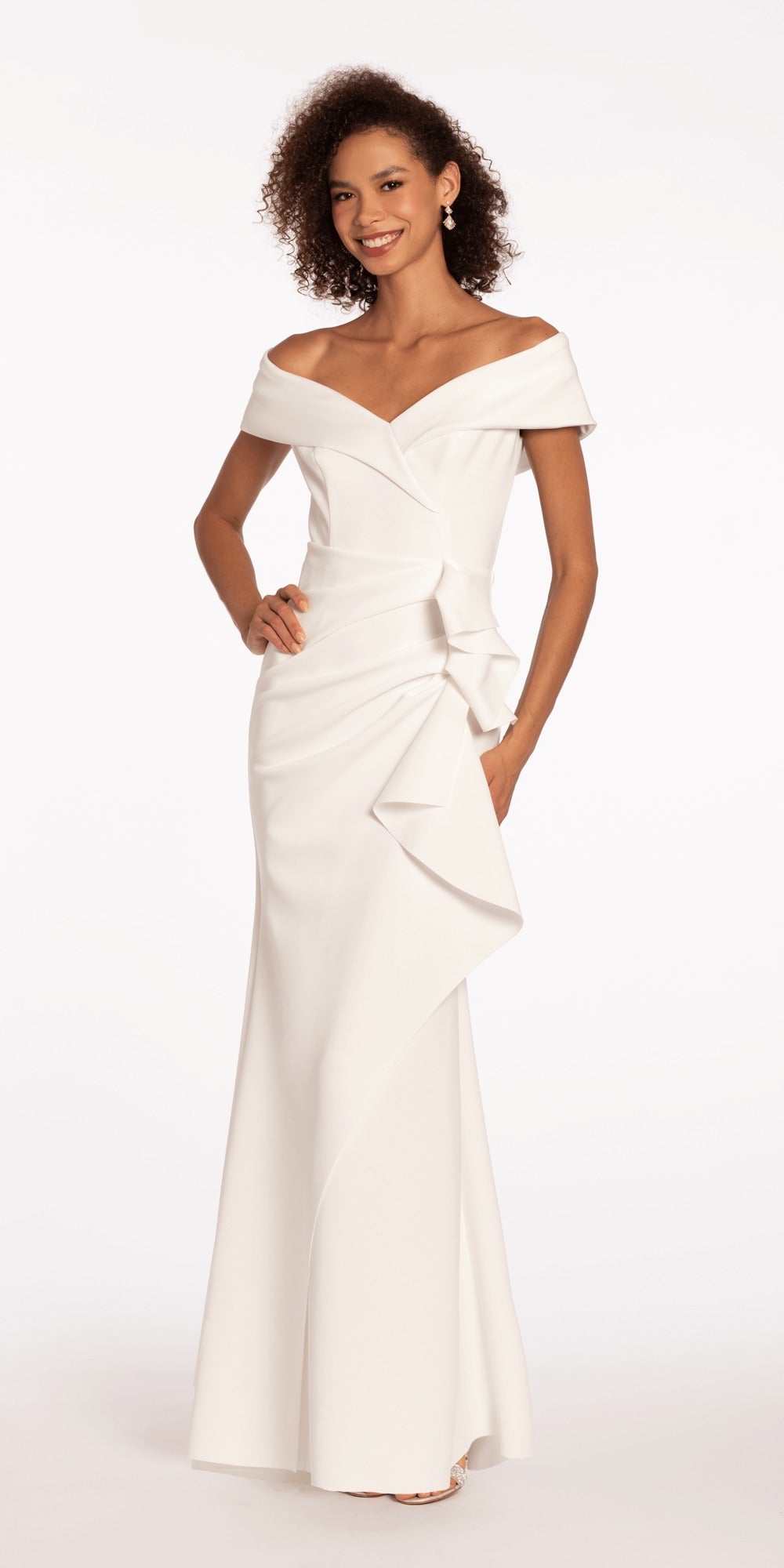 Floral Lace Bow Front Sheath Dress with Scalloped Hem