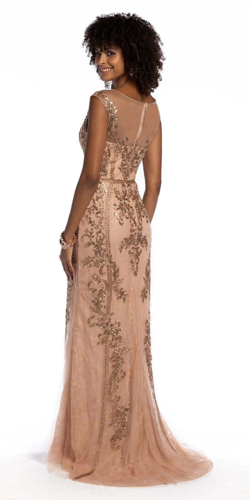 Rose Print Satin Tiered Tie Back Skater Dress