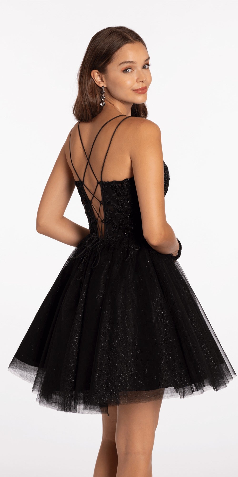 Open Tie Back Satin Cowl Neck Column Dress