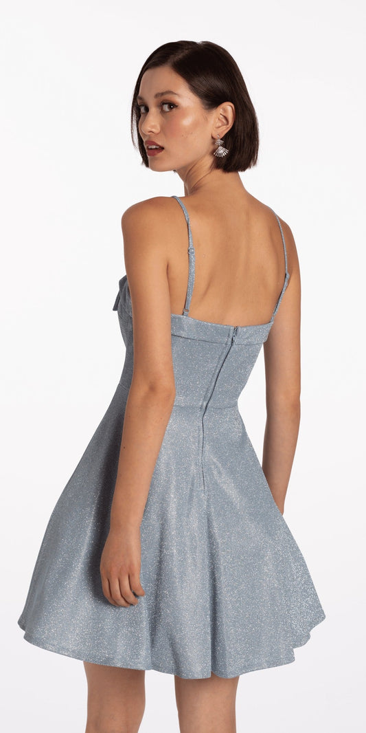 Off the Shoulder Scuba Dress with Side Ruffle
