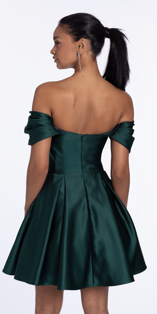 Stretch Satin Lace Up Back Dress with Train