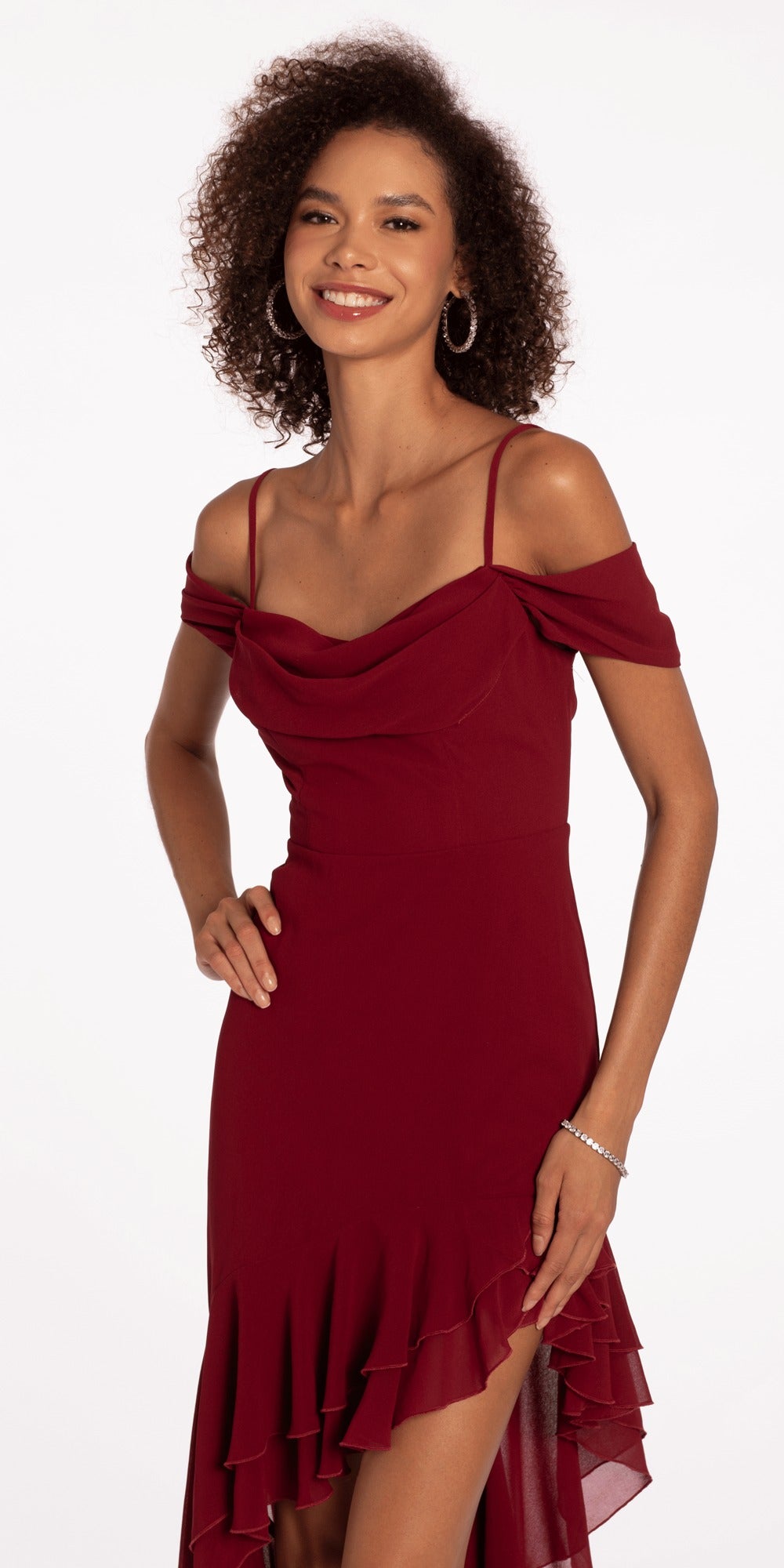 Sequin Lace Up Dress with Side Slit
