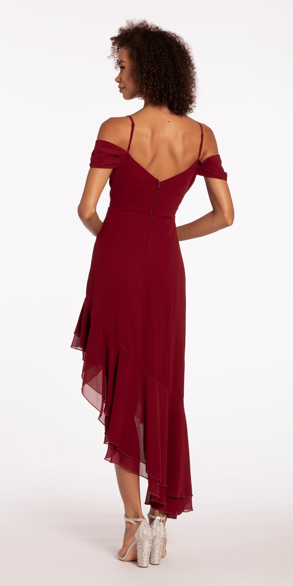 Bodycon Foil Ruched Dress with Adjustable Shoulder Straps