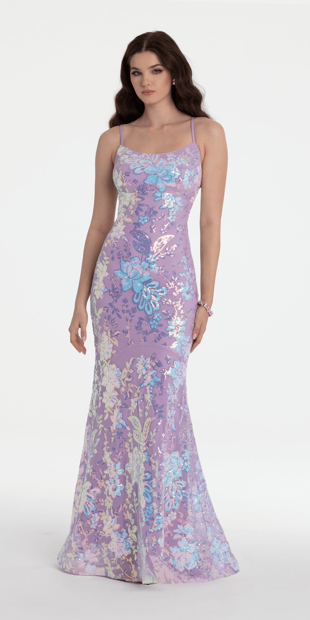 Floral Chiffon A Line Halter Dress