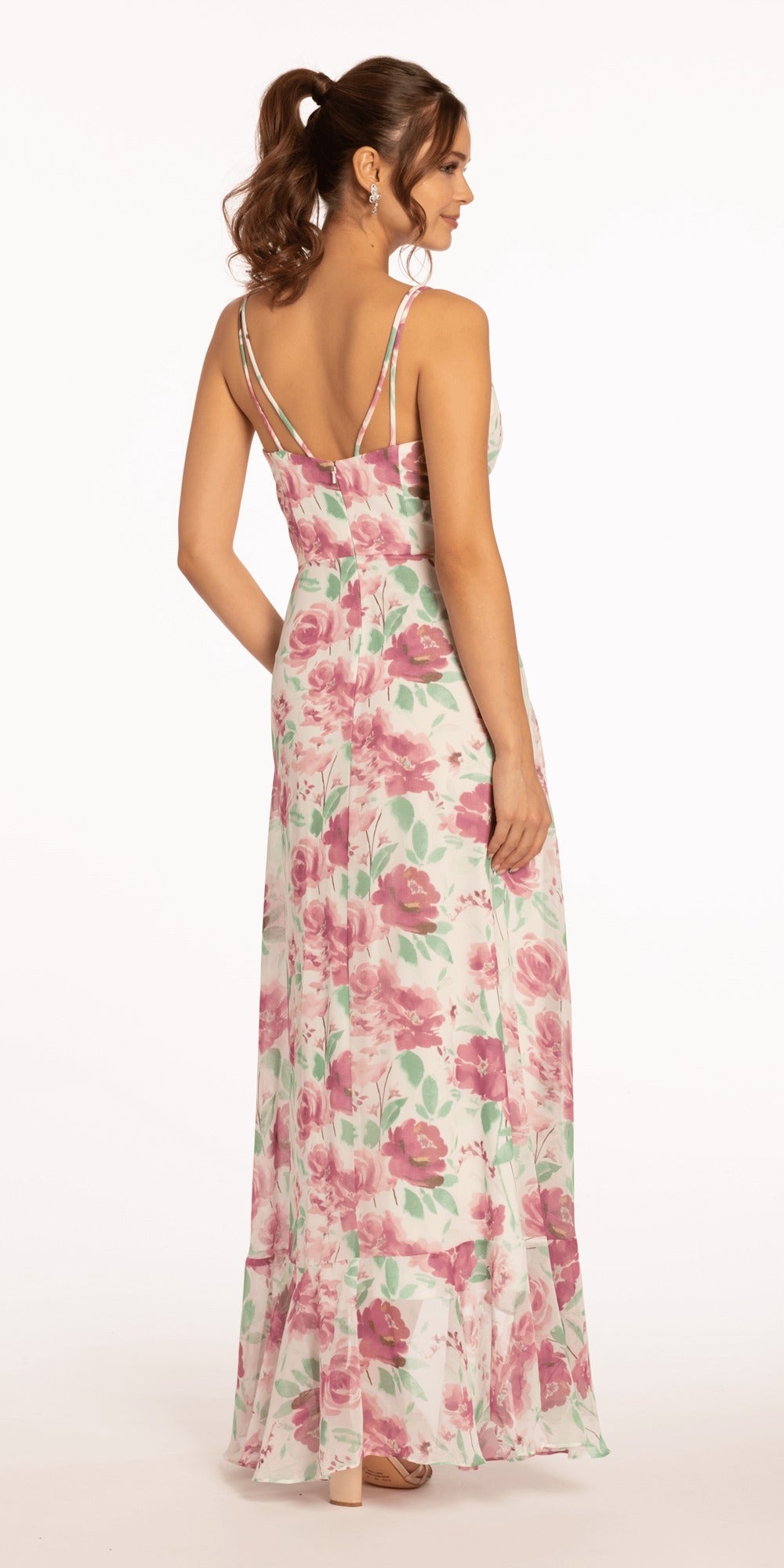 Glitter Knit Lace Up Back Dress with Side Slit
