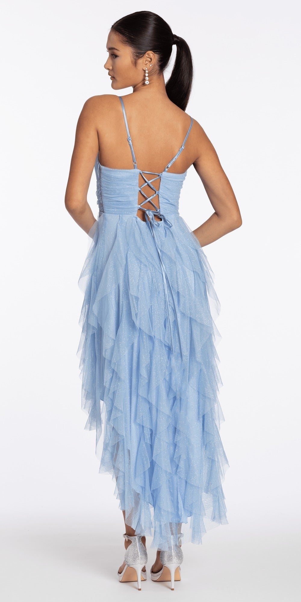 Tulle Sweetheart Floral Sequin Tiered Ballgown