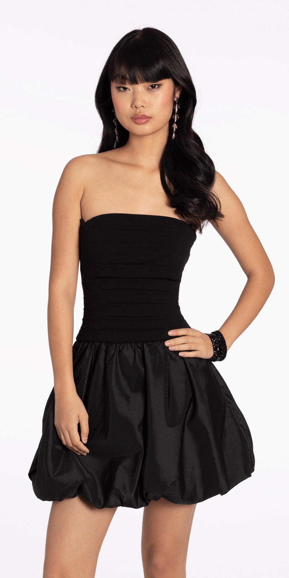 Glitter Plunging Lace Up Back Ballgown