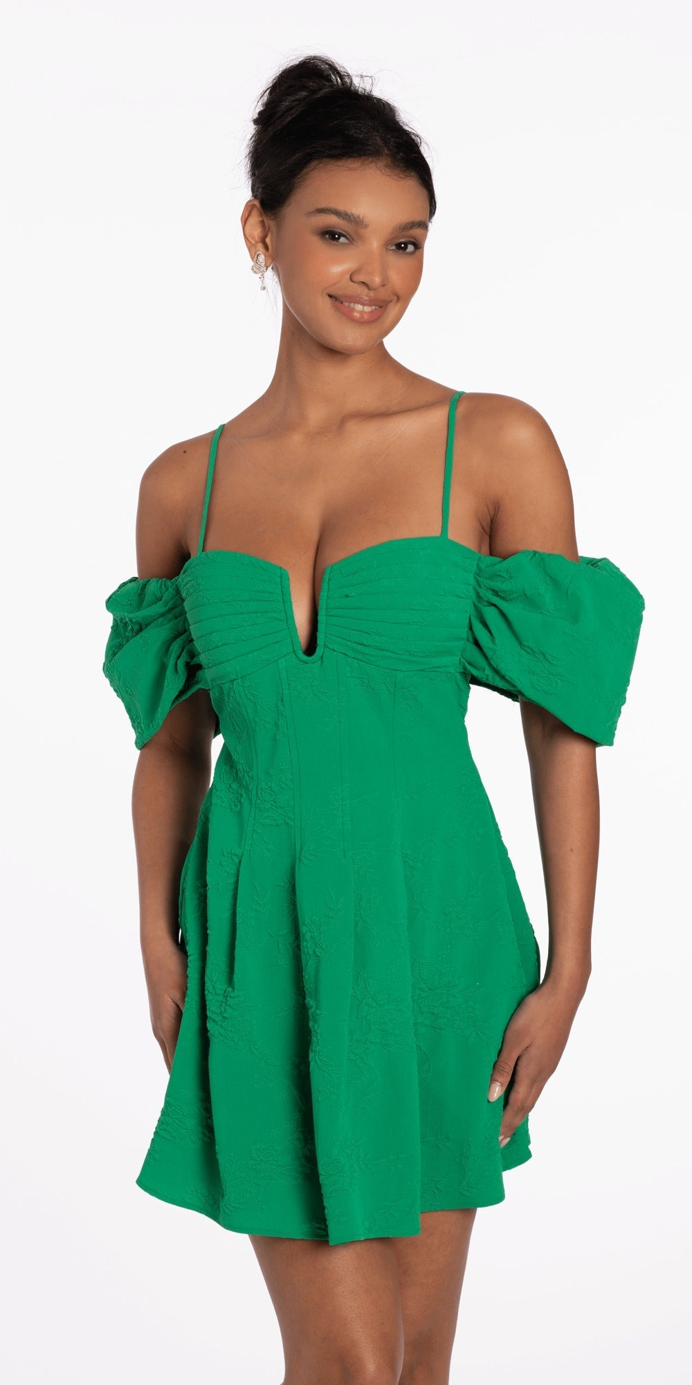 Scuba One Shoulder Column Dress with Side Ruffle