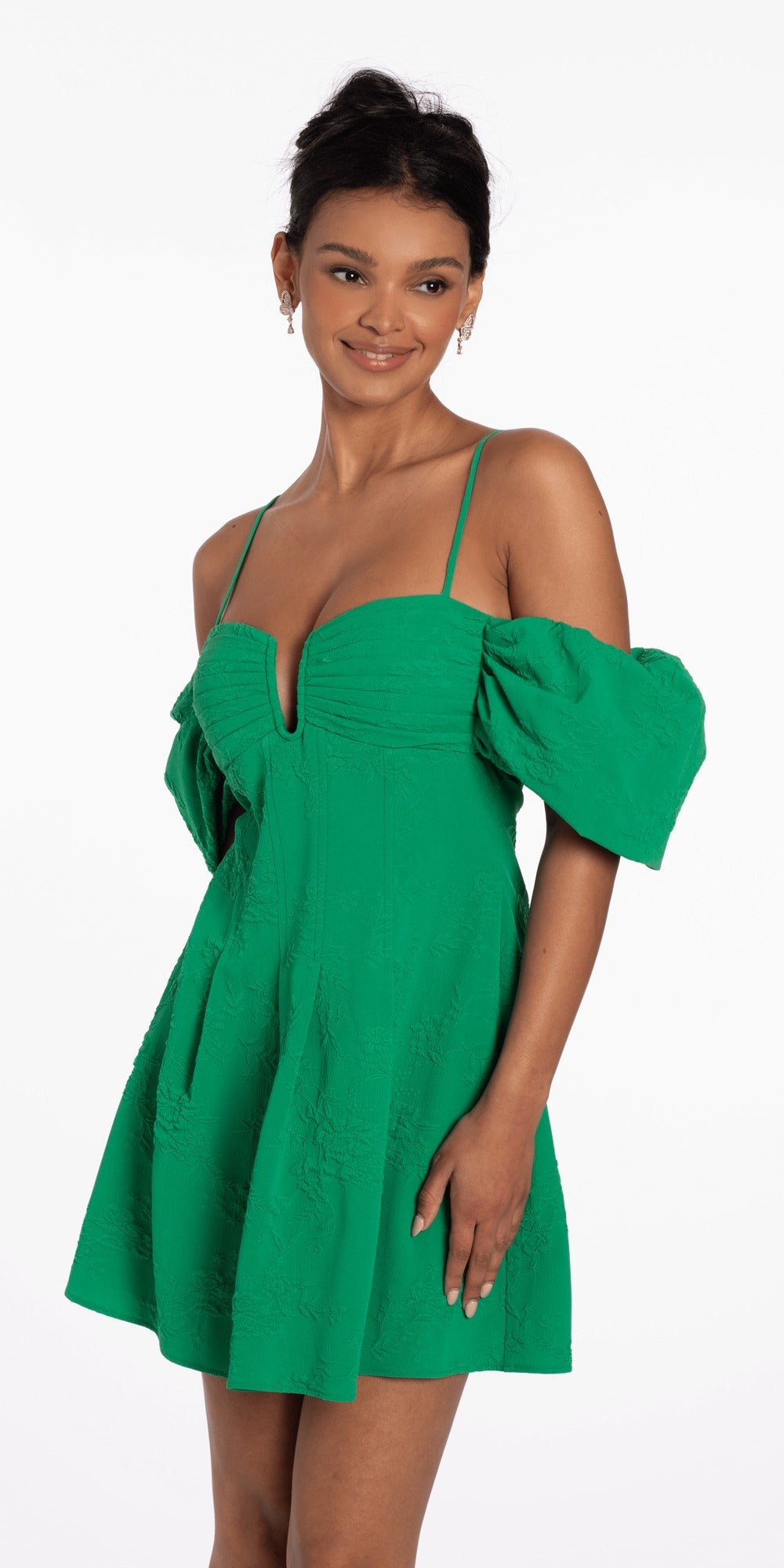 Scuba One Shoulder Column Dress with Side Ruffle
