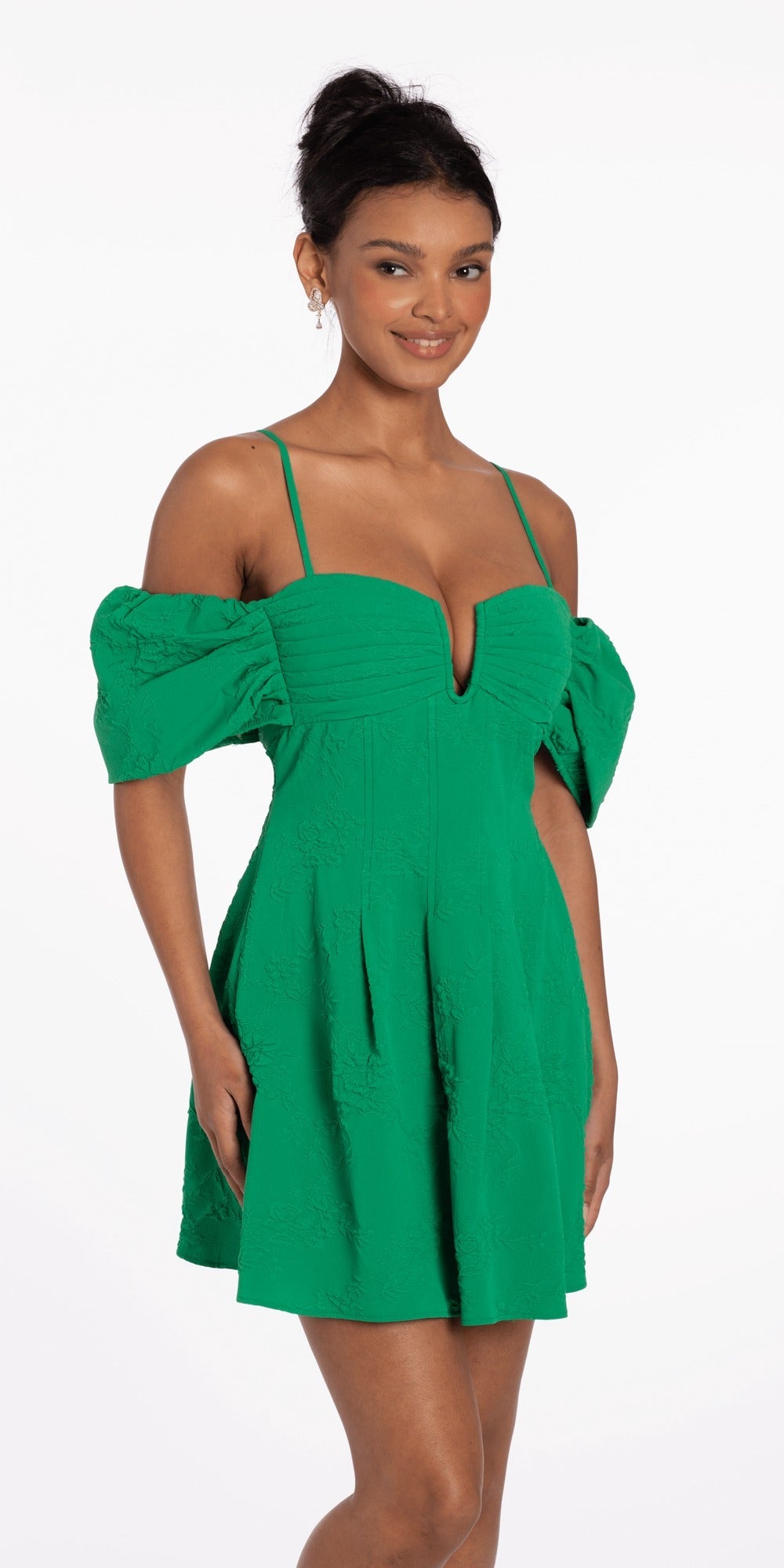 Scuba One Shoulder Column Dress with Side Ruffle