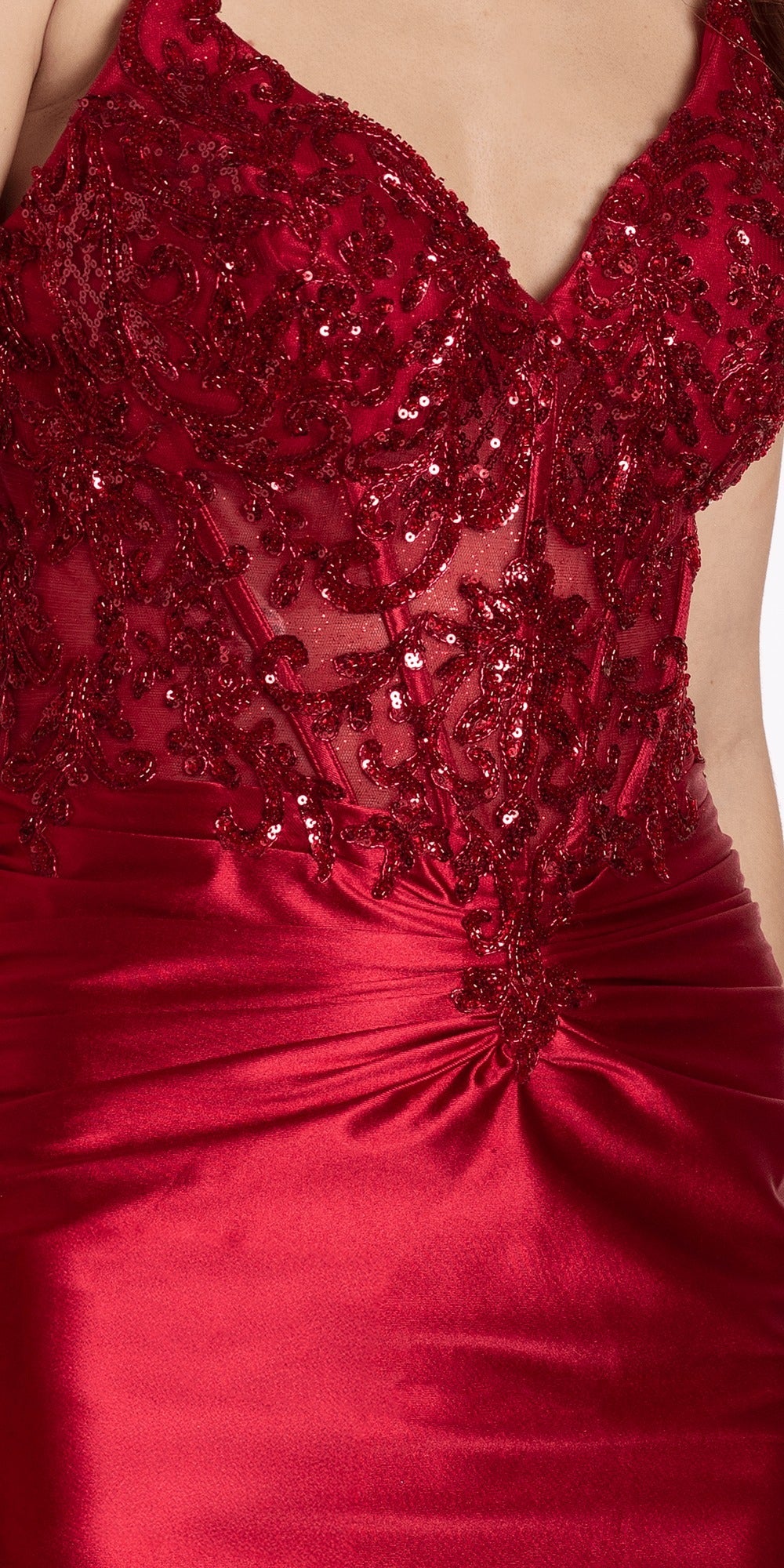 Off the Shoulder Embroidered Tulle Ballgown
