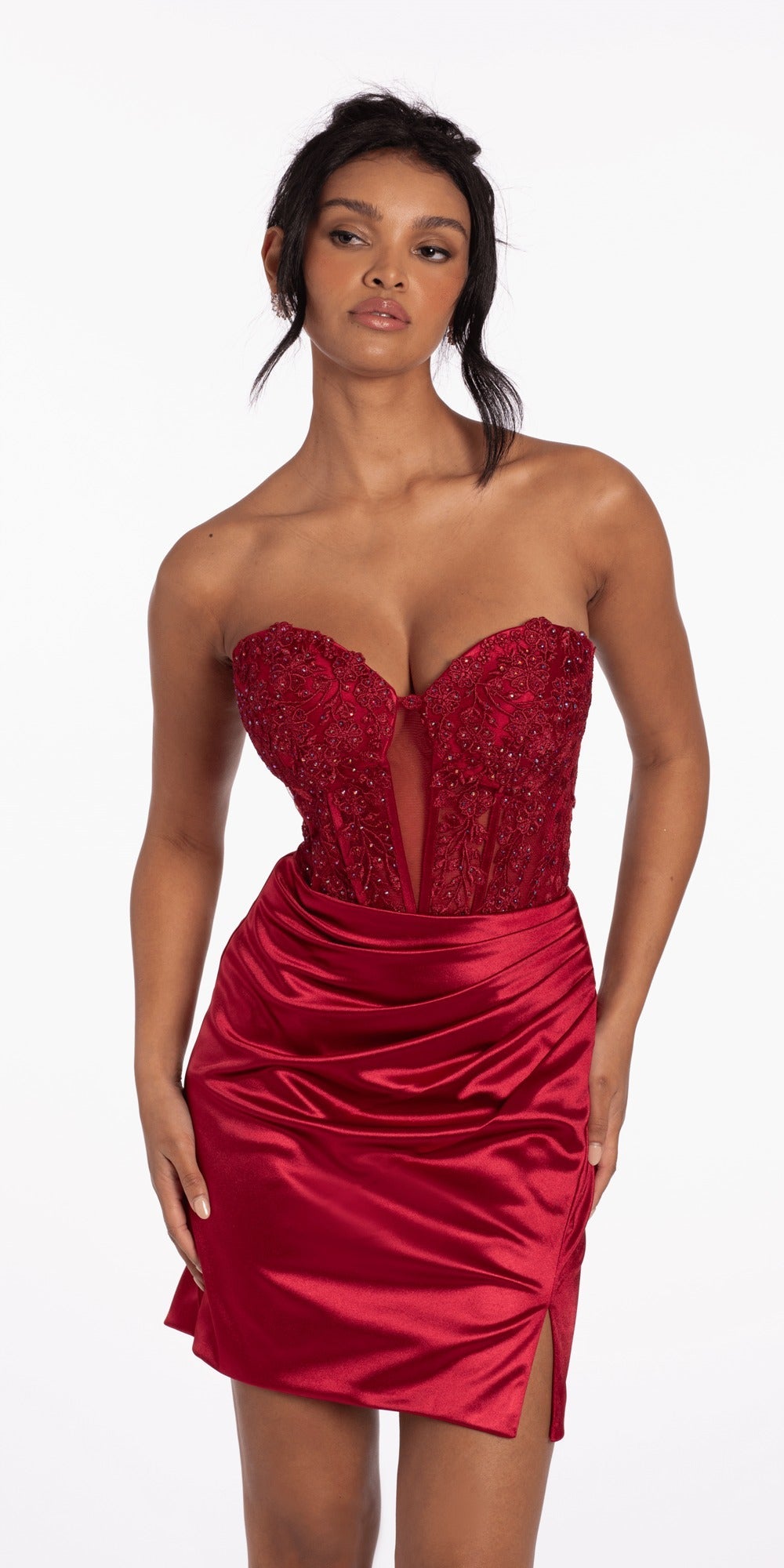 Sweetheart Corset Tiered Fit and Flare Dress