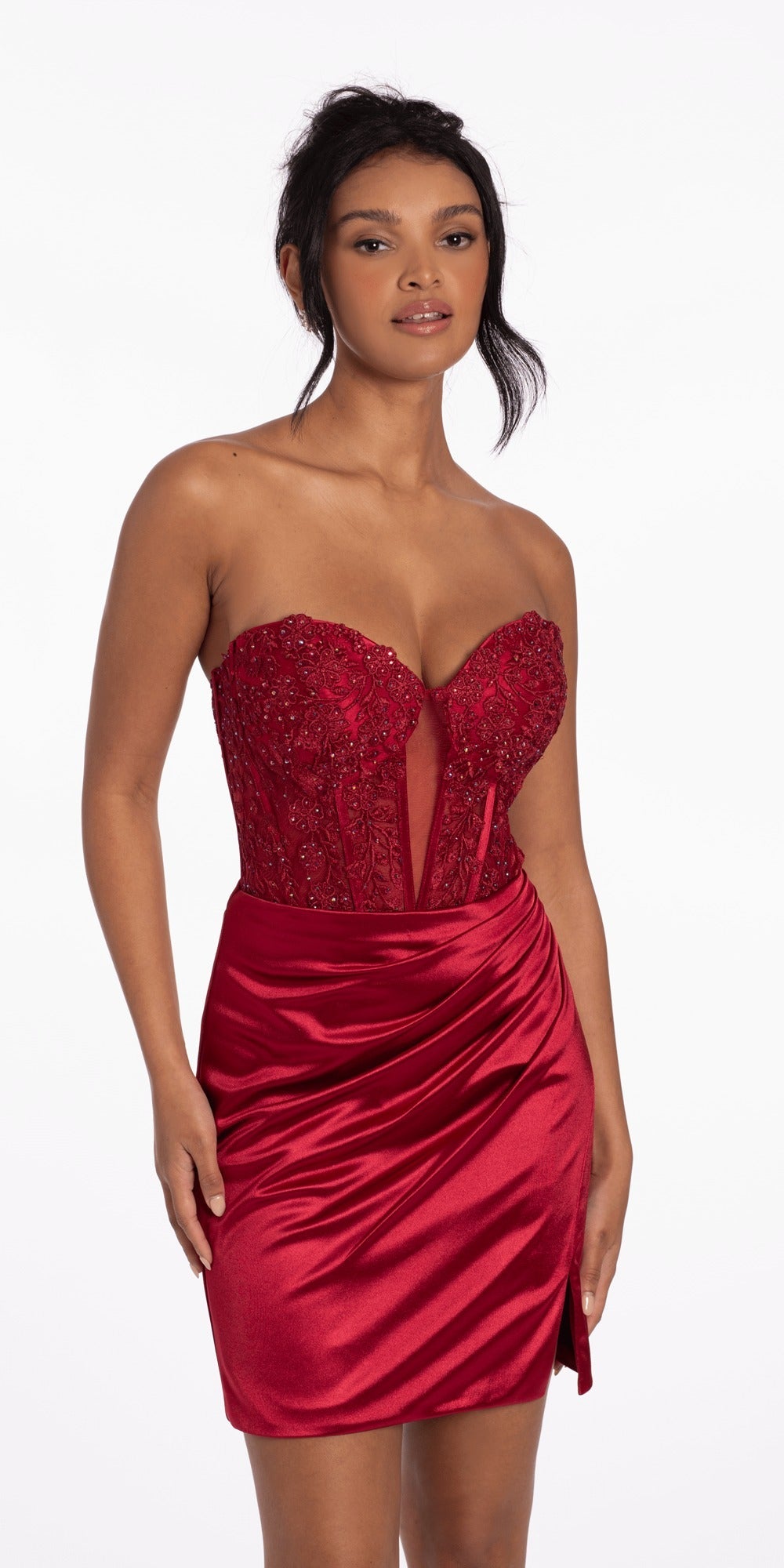 Sweetheart Corset Tiered Fit and Flare Dress