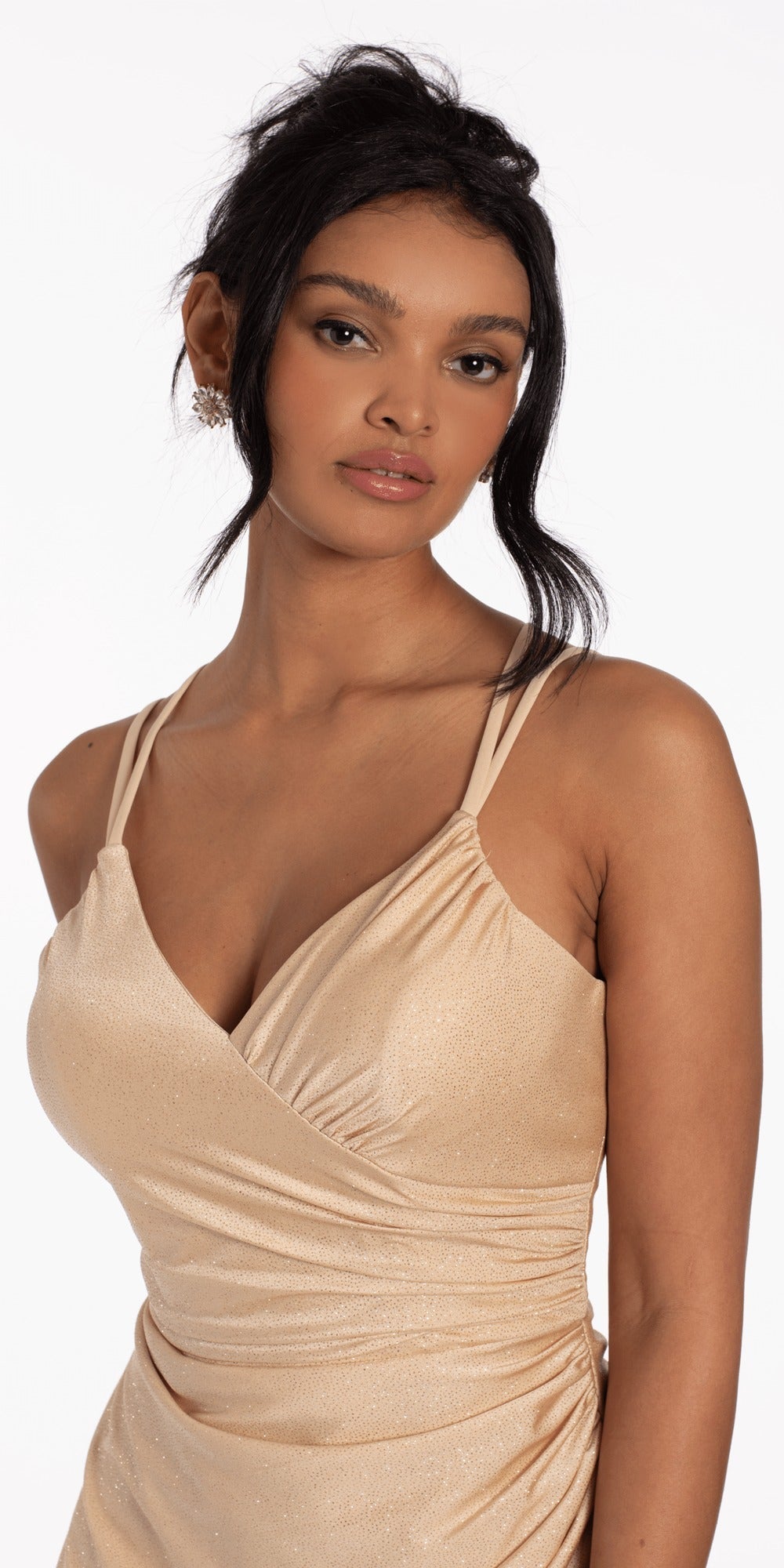 Crinkle Knit Cap Sleeve Column Dress