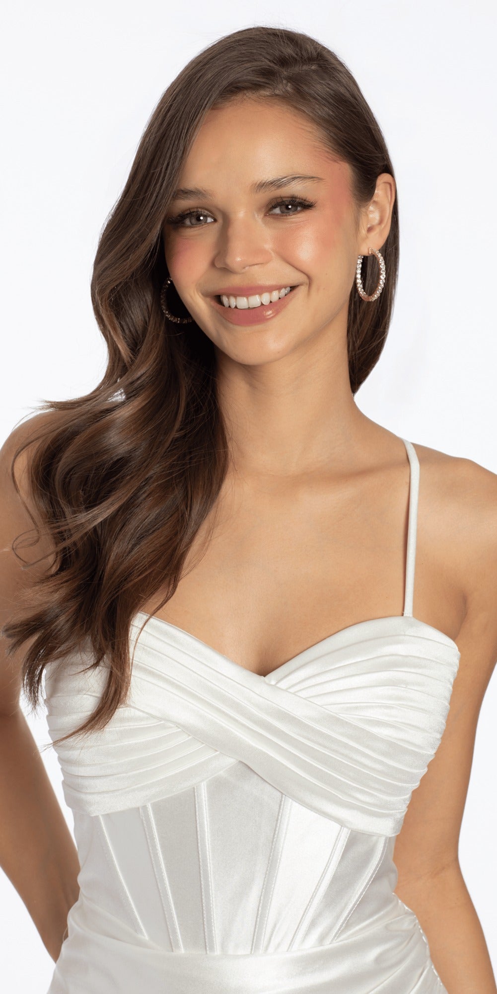 One Shoulder Scuba Trumpet Dress with Side Cascade