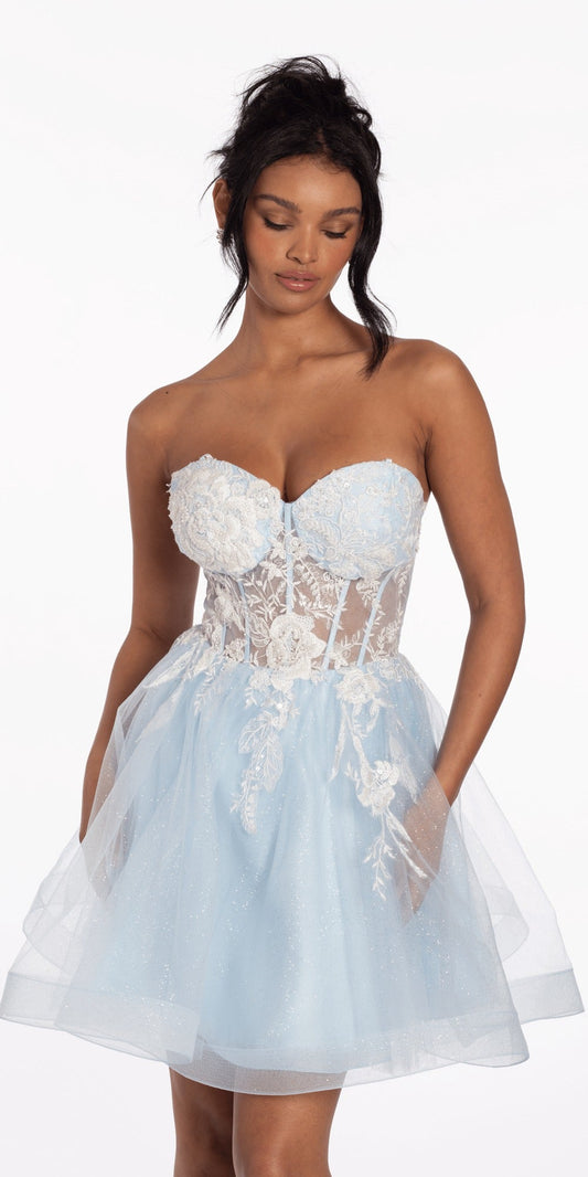 Sweetheart Glitter Corset V Back Mermaid Dress