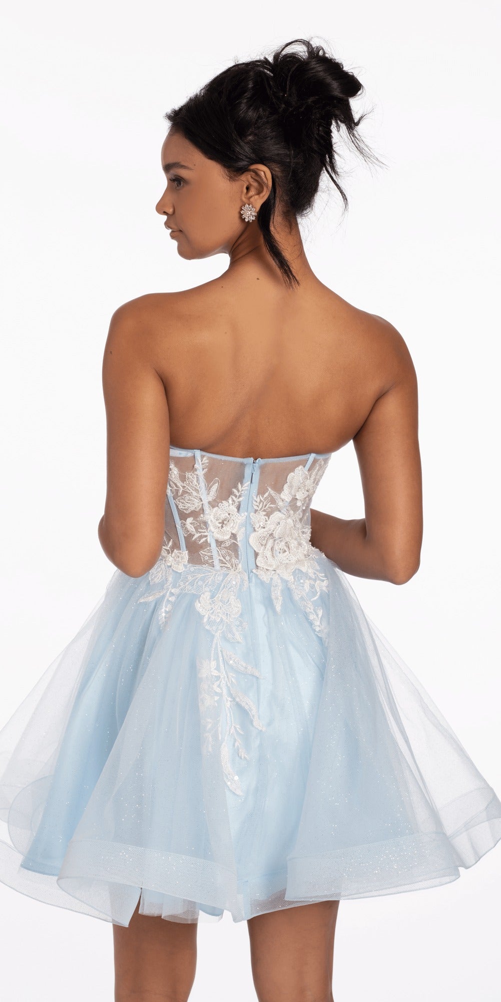 Sweetheart Glitter Corset V Back Mermaid Dress