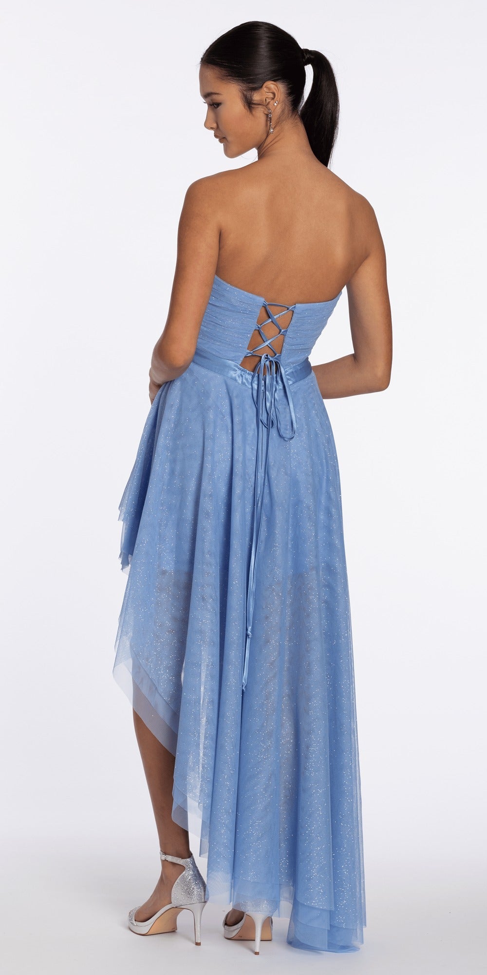 Off the Shoulder Midi Scuba Dress with Side Cascade