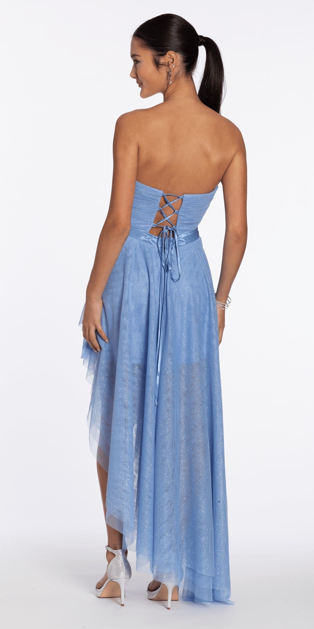 Off the Shoulder Midi Scuba Dress with Side Cascade