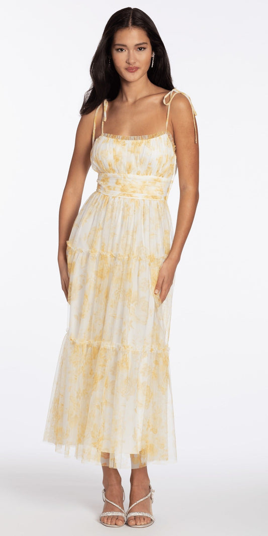 Plunging Embroidered Sequin Open Triple X Back Dress
