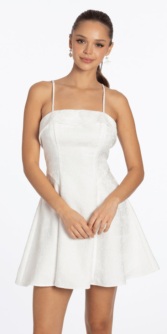 Crepe One Shoulder Ruffle Midi Dress with Ruching