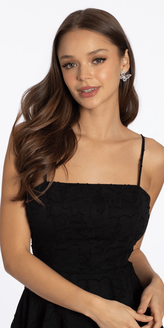 Sweetheart Sparkle Stretch Satin Column Dress with Side Drape