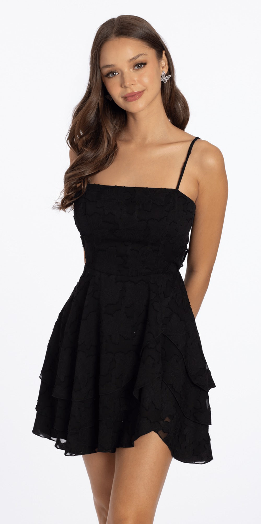 Sweetheart Sparkle Stretch Satin Column Dress with Side Drape