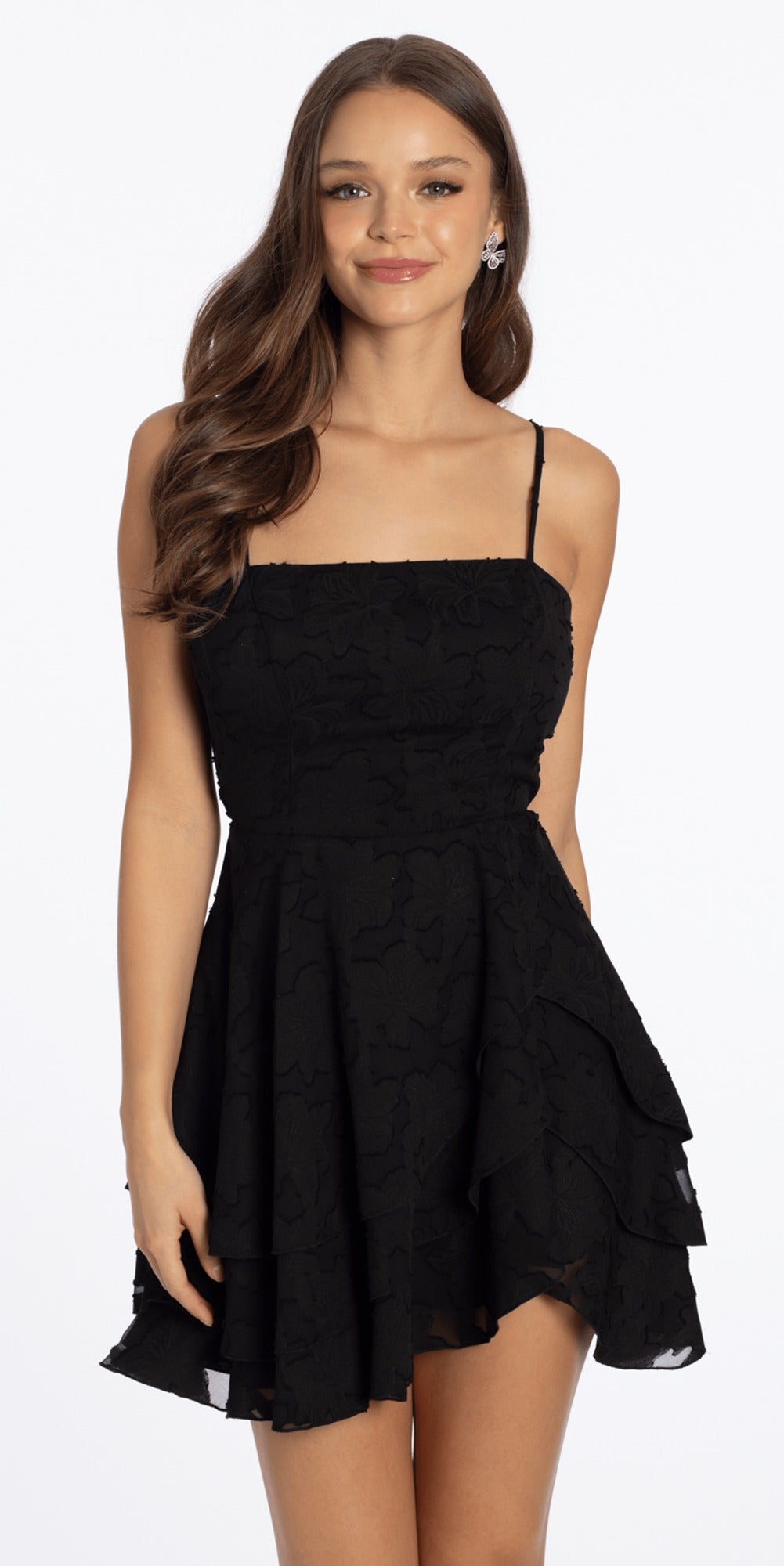 Sweetheart Sparkle Stretch Satin Column Dress with Side Drape