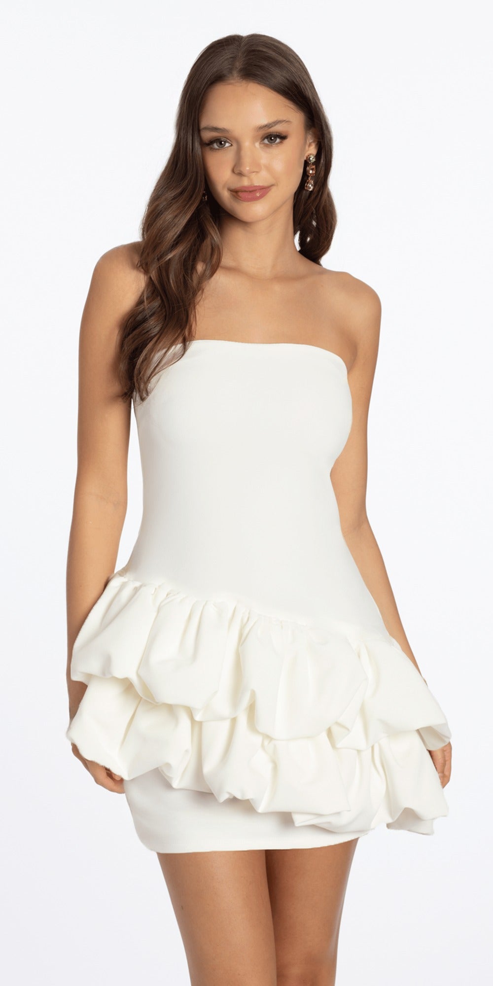 Sweetheart Sparkle Stretch Satin Column Dress with Side Drape