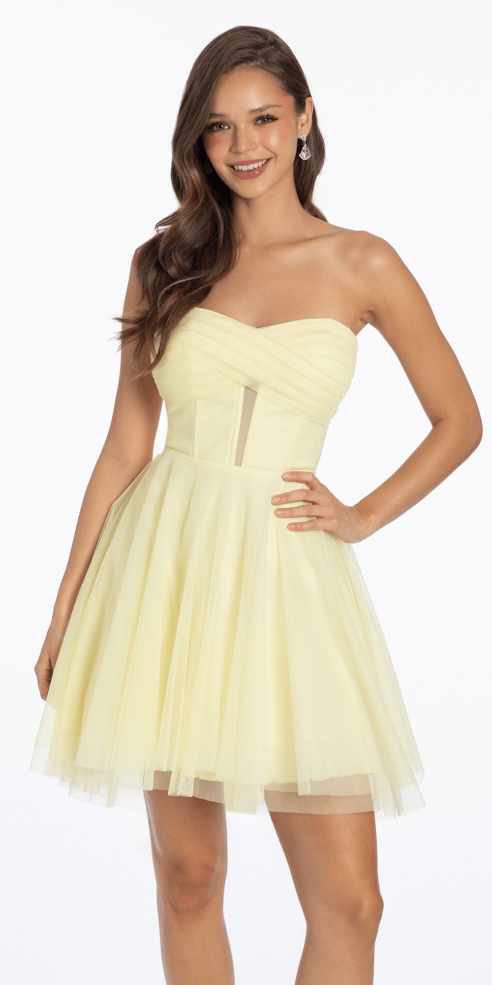 Sweetheart Sparkle Stretch Satin Column Dress with Side Drape