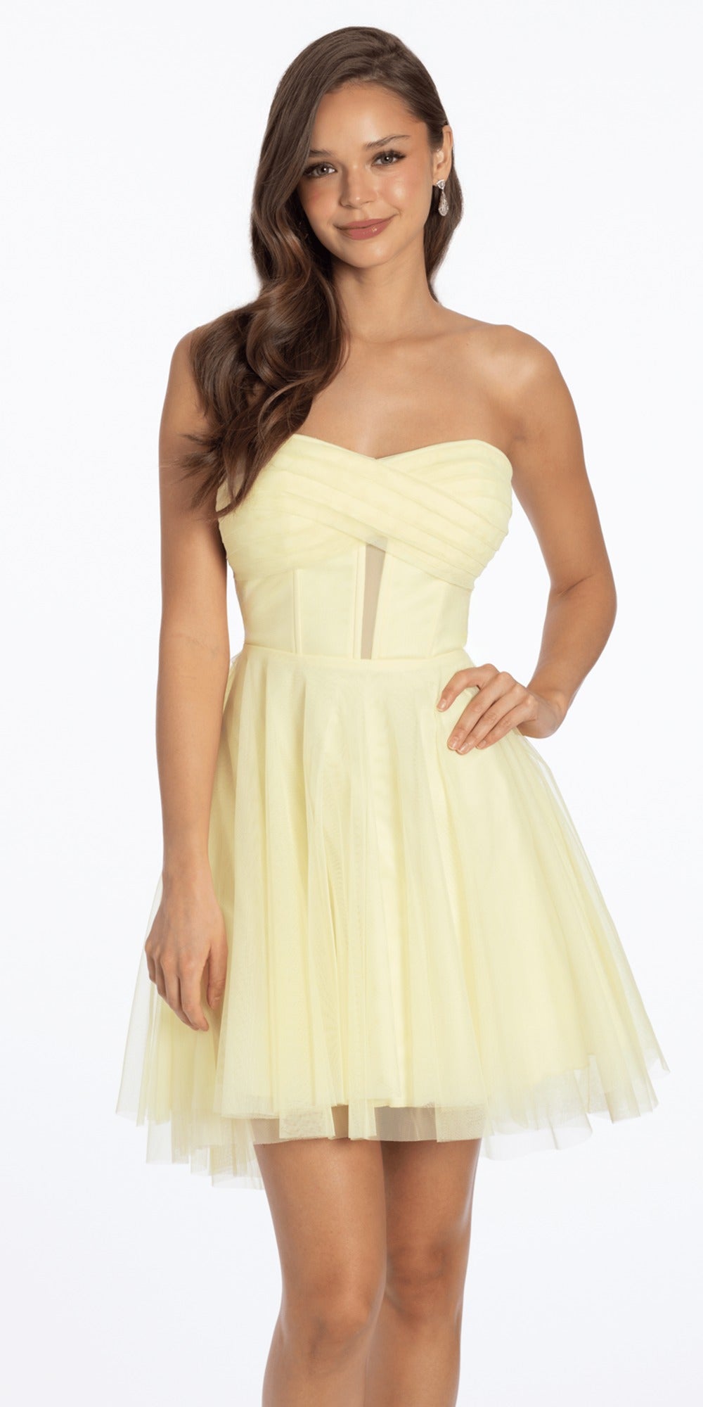 Sweetheart Sparkle Stretch Satin Column Dress with Side Drape