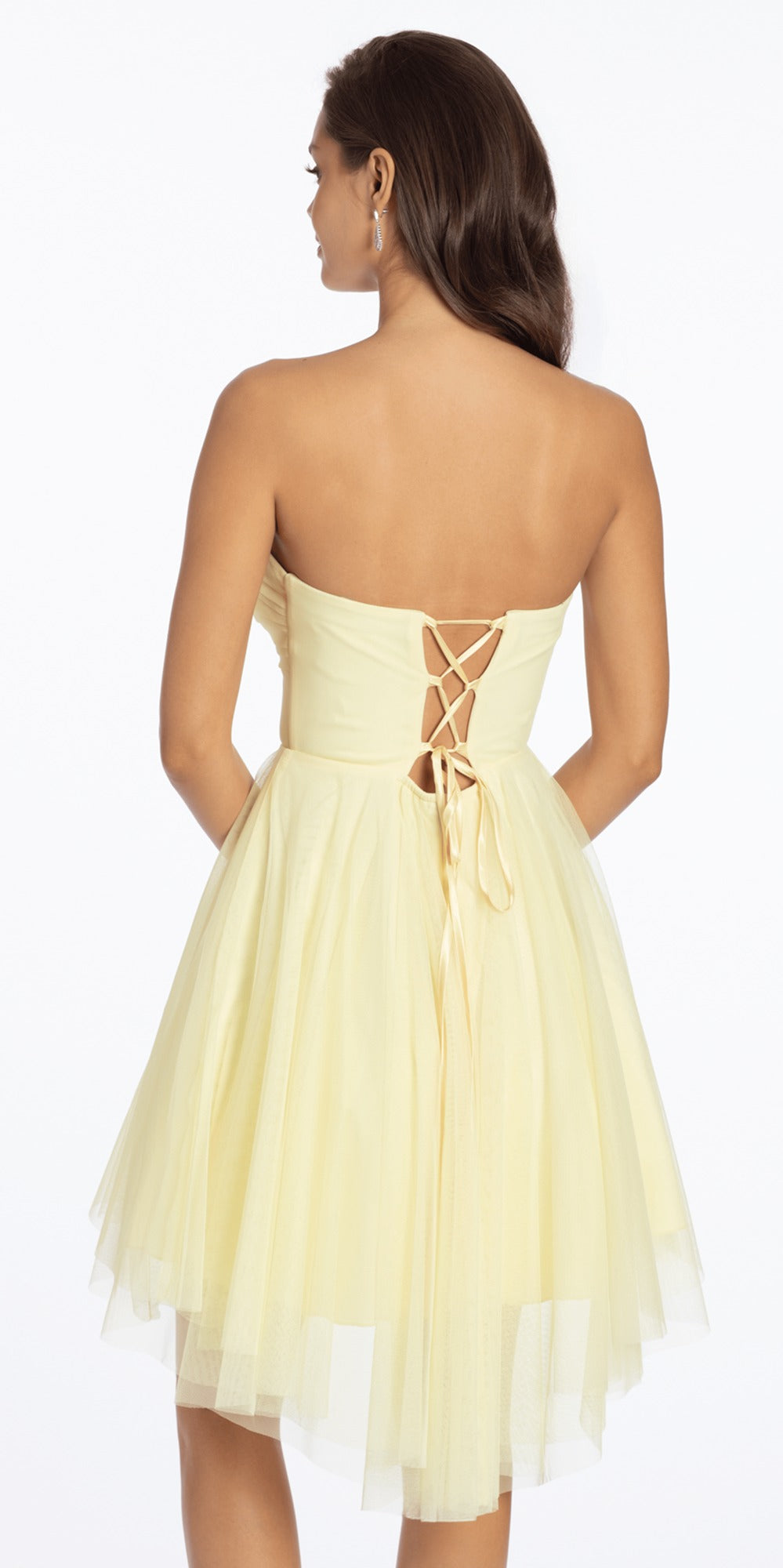 Crepe Off the Shoulder Column Dress with Ruffle Detail