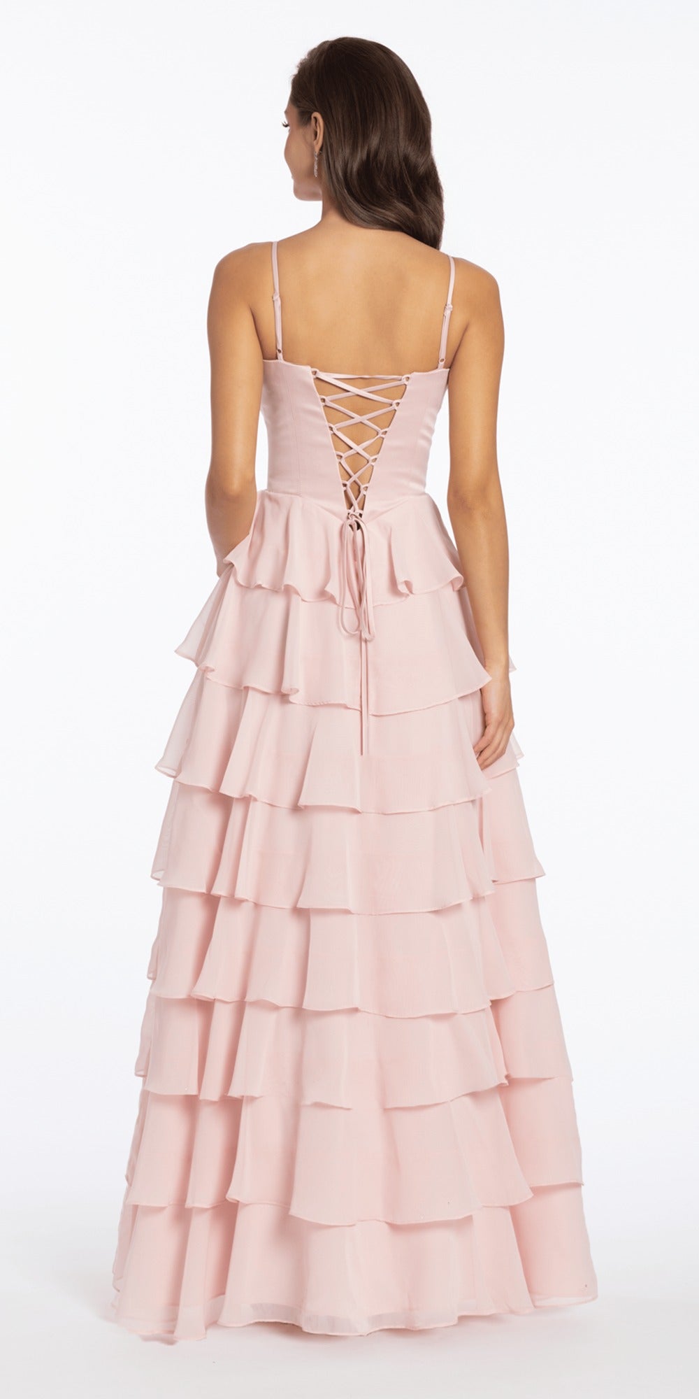 Foil Jacquard One Shoulder A Line Dress with Keyhole